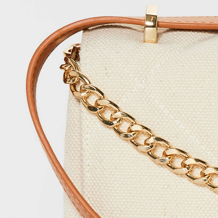 Square Woven Satchel Handbag - A New Day™ Light Beige