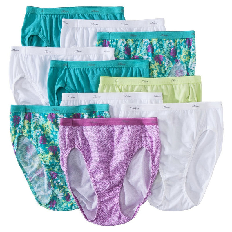 Hanes Women's Cotton Hi-Cut PW43AS 10-Pack (Colors May Vary) - 9