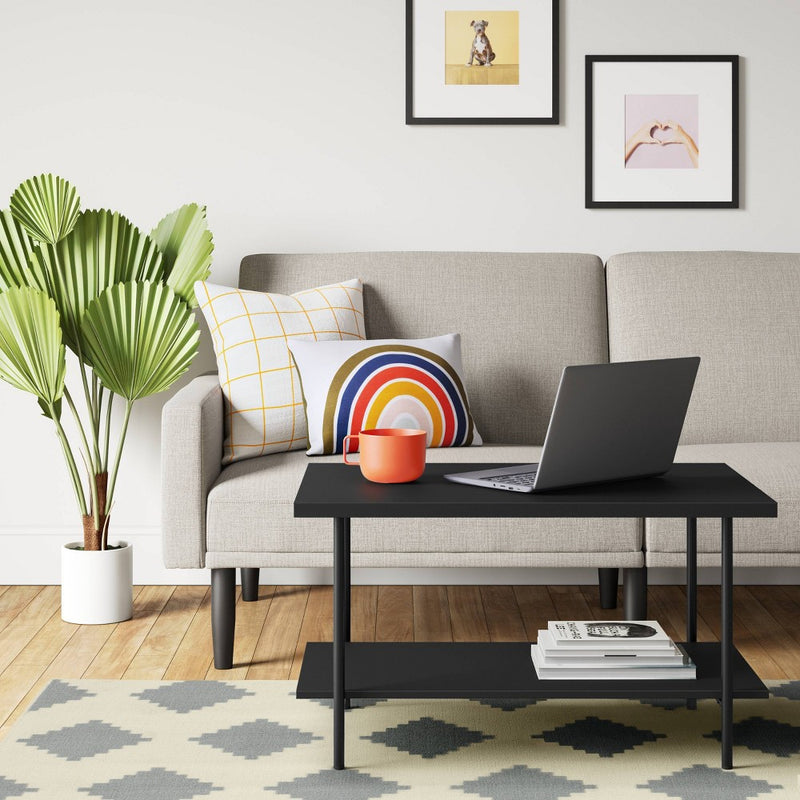 Wood and Metal Coffee Table Black - Room Essentials™ (LOCAL PICKUP ONLY)
