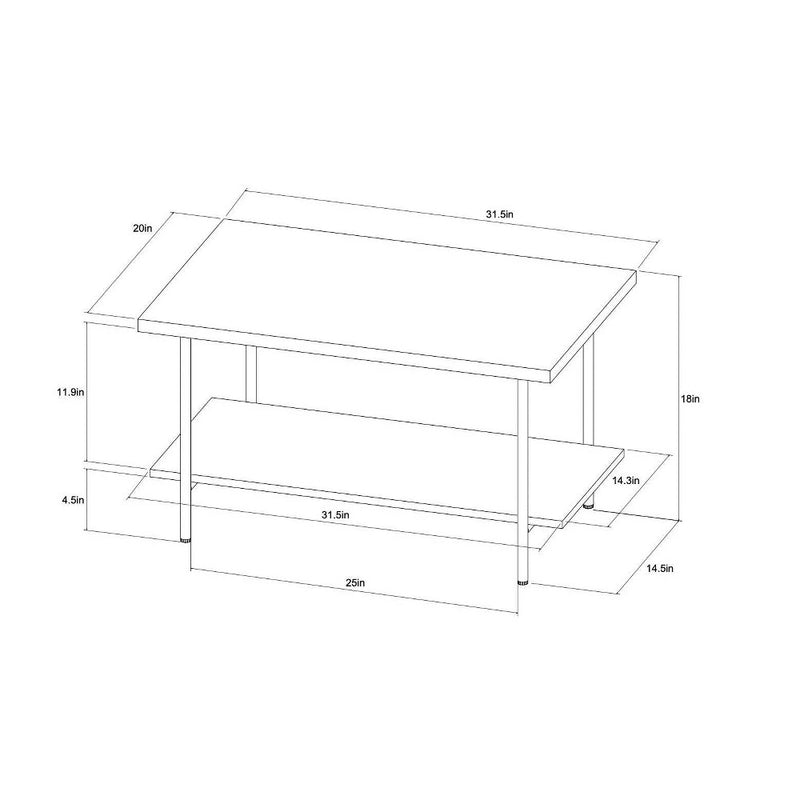 Wood and Metal Coffee Table Black - Room Essentials™ (LOCAL PICKUP ONLY)