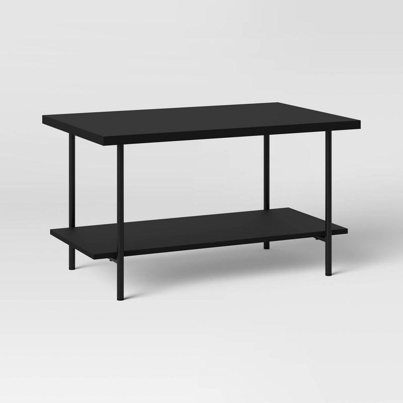 Wood and Metal Coffee Table Black - Room Essentials™ (LOCAL PICKUP ONLY)