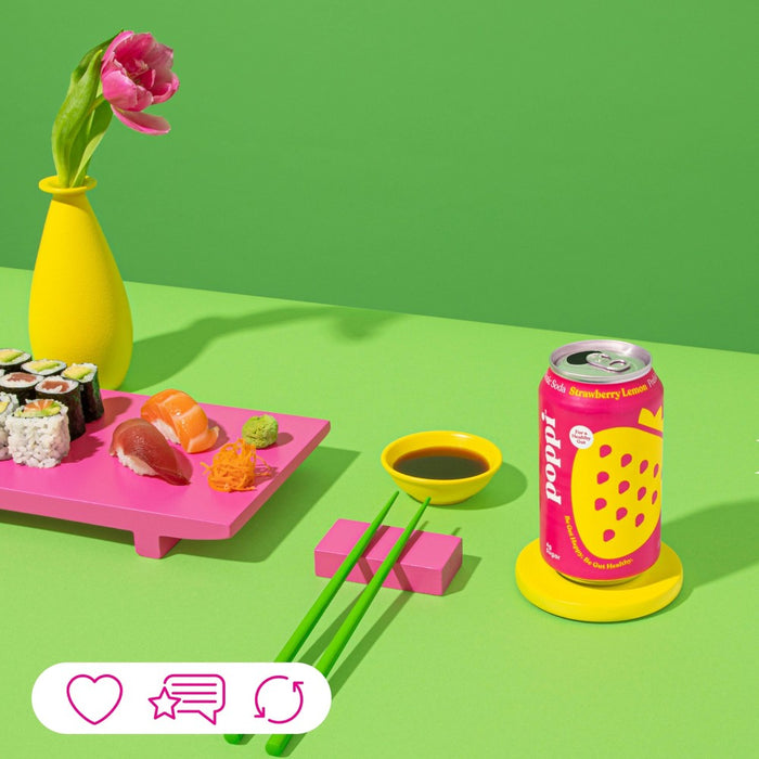 Poppi Strawberry Lemon Prebiotic Soda - 4pk/12 fl oz Cans