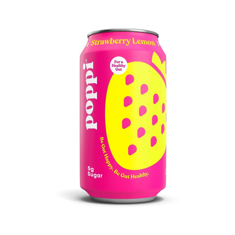Poppi Strawberry Lemon Prebiotic Soda - 4pk/12 fl oz Cans