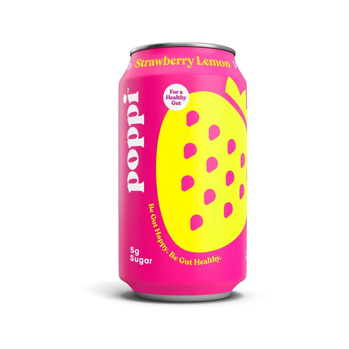 Poppi Strawberry Lemon Prebiotic Soda - 4pk/12 fl oz Cans