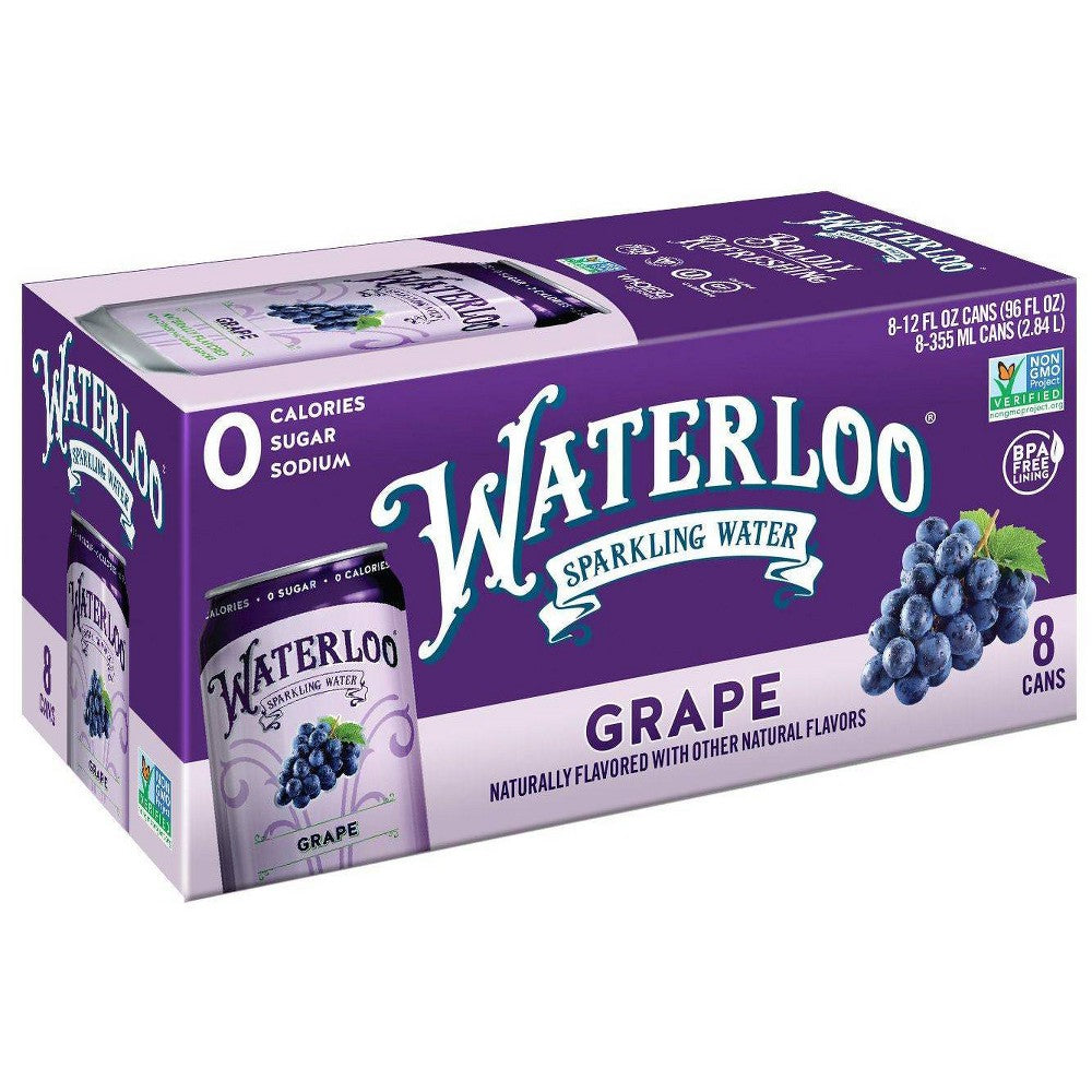 Waterloo Grape Sparkling Water - 8pk/12 fl oz Cans — Total Liquidators