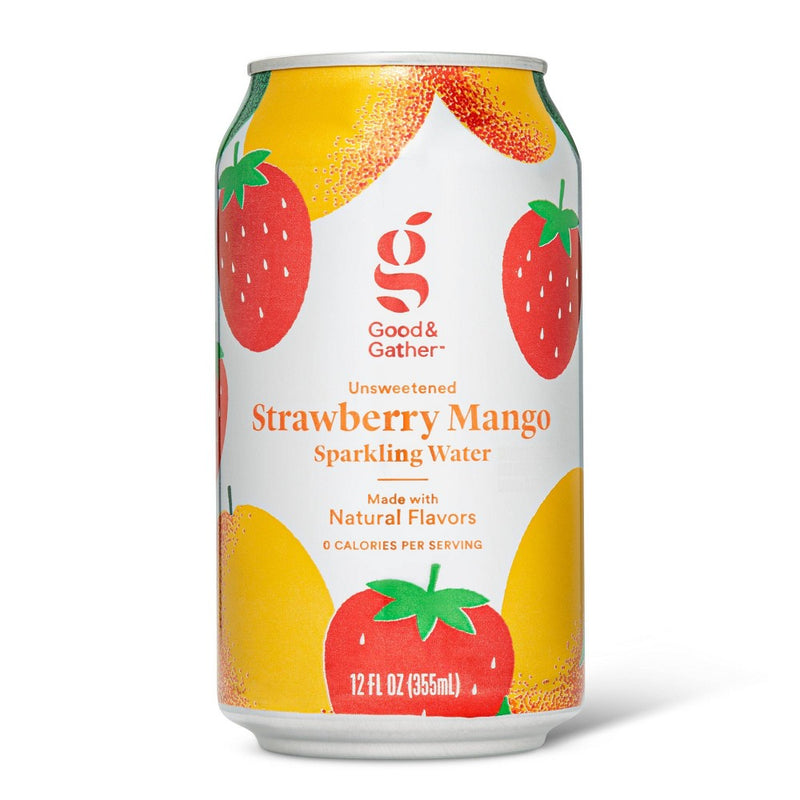 Strawberry Mango Sparkling Water - 8pk/12 fl oz Cans - Good & Gather™