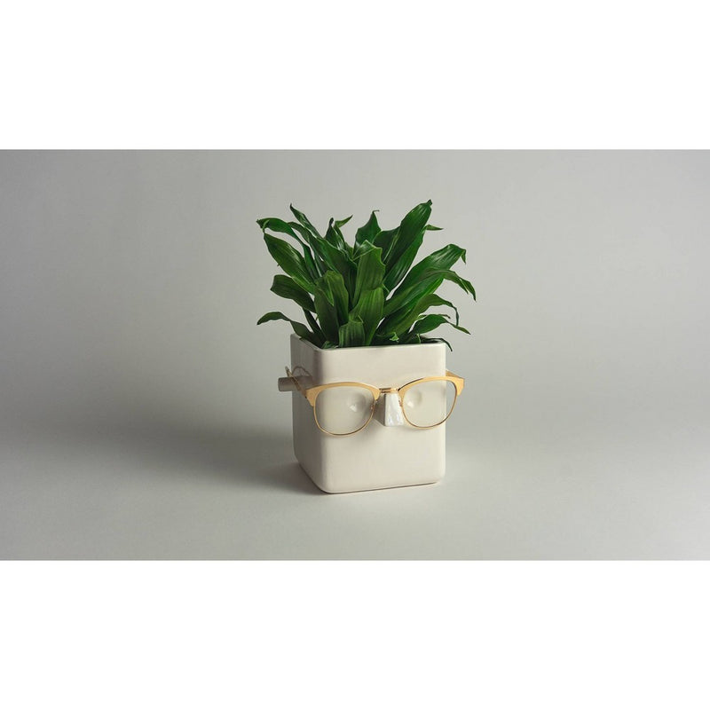 6" Wide Square Plant Holder White
