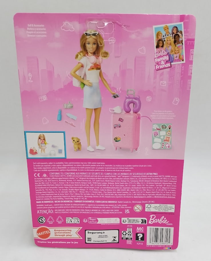 Barbie Doll and Accessories Travel Set with Puppy