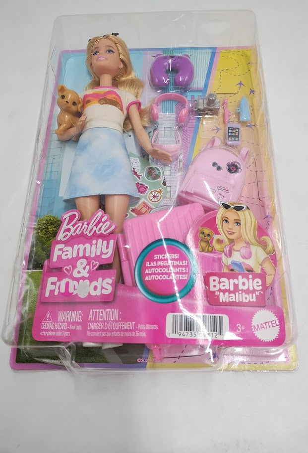 Barbie Doll and Accessories Travel Set with Puppy