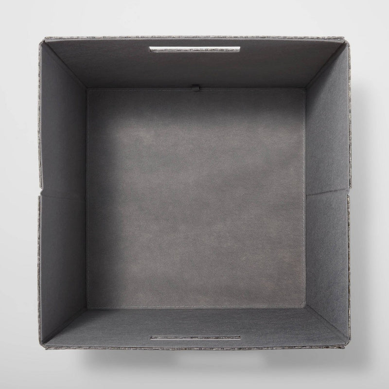 13" x 13" Fabric Bin Woven Texture Gray - Brightroom™