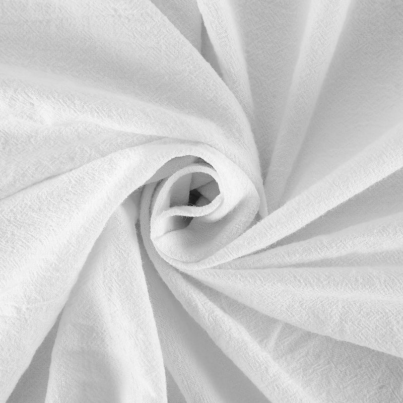 63"x52" Washed Cotton Twist Tab Light Filtering Curtain Panel White - Archaeo