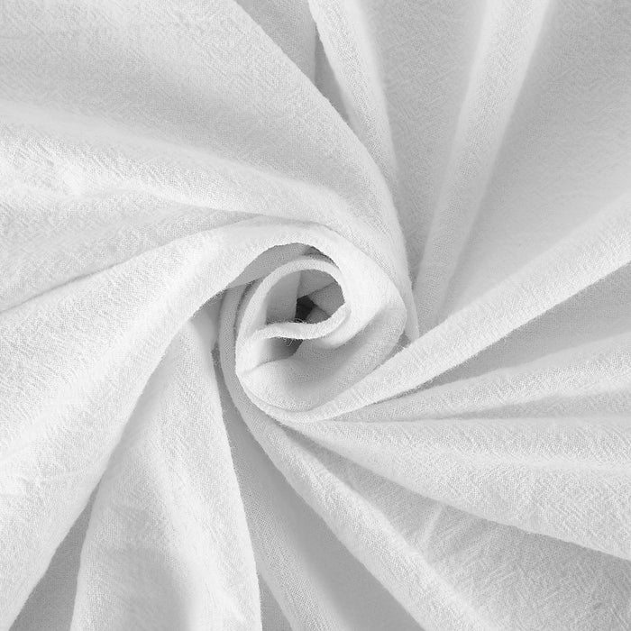 63"x52" Washed Cotton Twist Tab Light Filtering Curtain Panel White - Archaeo