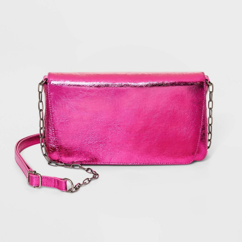 Flap Crossbody Bag - Universal Thread™ Metallic Pink