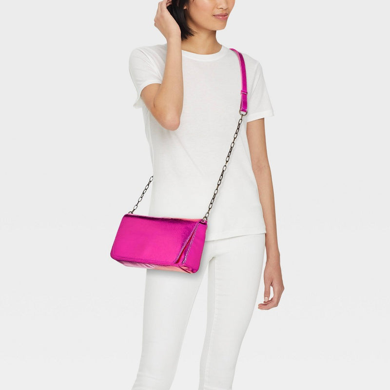 Flap Crossbody Bag - Universal Thread™ Metallic Pink
