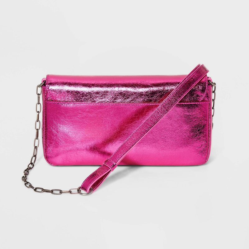 Flap Crossbody Bag - Universal Thread™ Metallic Pink