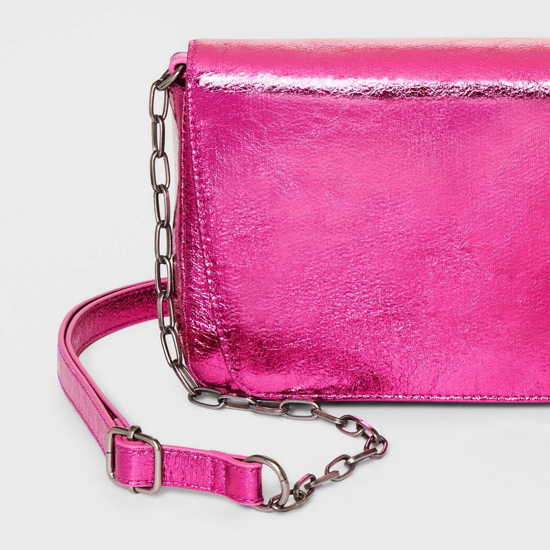 Flap Crossbody Bag - Universal Thread™ Metallic Pink