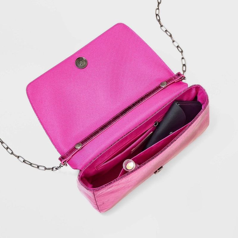 Flap Crossbody Bag - Universal Thread™ Metallic Pink