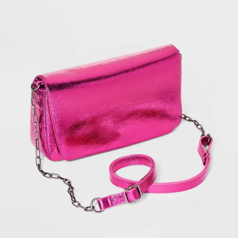 Flap Crossbody Bag - Universal Thread™ Metallic Pink