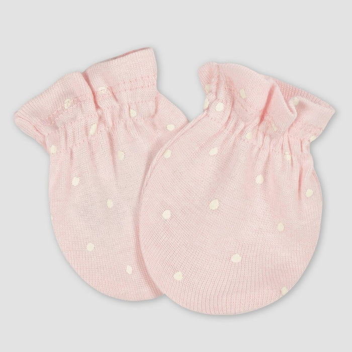 Gerber Baby Girls' 3pk Floral Mittens - White/Gray/Light Pink