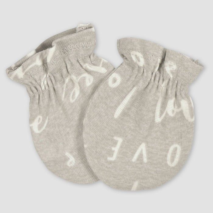 Gerber Baby Girls' 3pk Floral Mittens - White/Gray/Light Pink