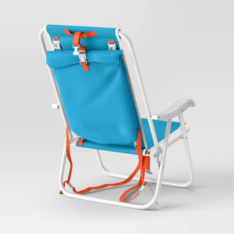 Outdoor Portable Backpack Chair Ocean Floor Dark Blue - Sun Squad™ (LOCAL PICKUP ONLY)