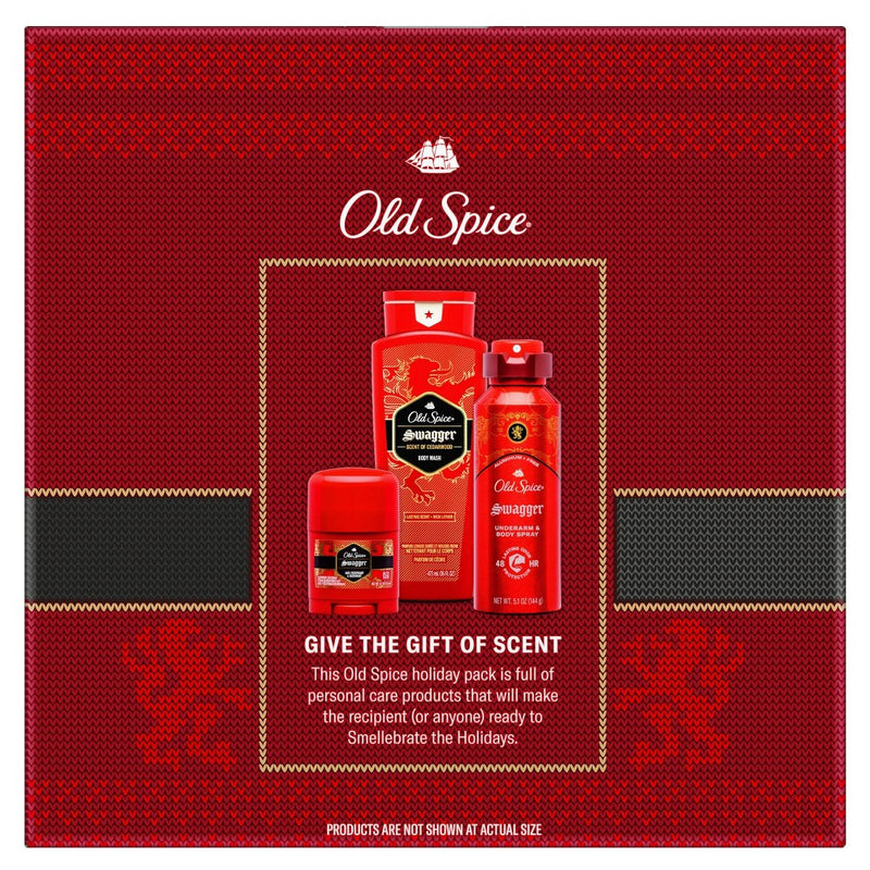 Old Spice Swagger Holiday Gift Set - Body Wash + Body Spray + Travel Deodorant - 3pk65