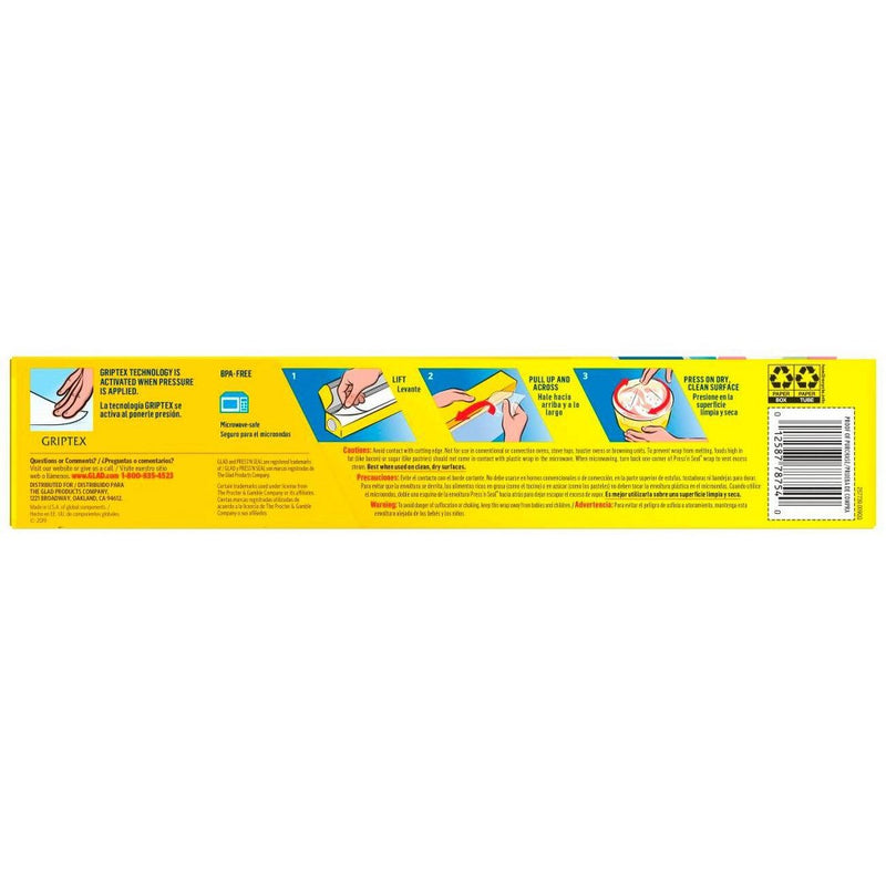 Glad Press'N Seal Plastic Food Wrap Roll + Designer Series Plastic Food Wrap - 70 sq ft