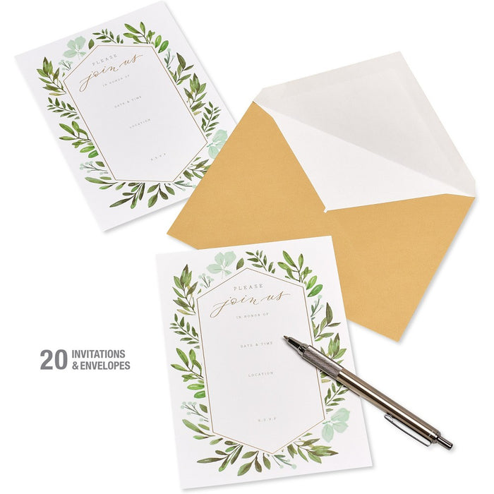 20ct Party Invitations Greenery - Spritz™