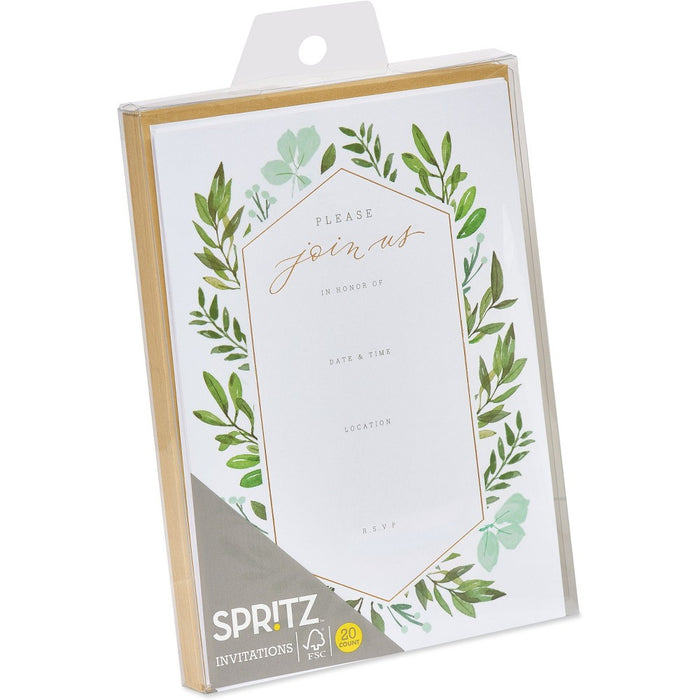 20ct Party Invitations Greenery - Spritz™