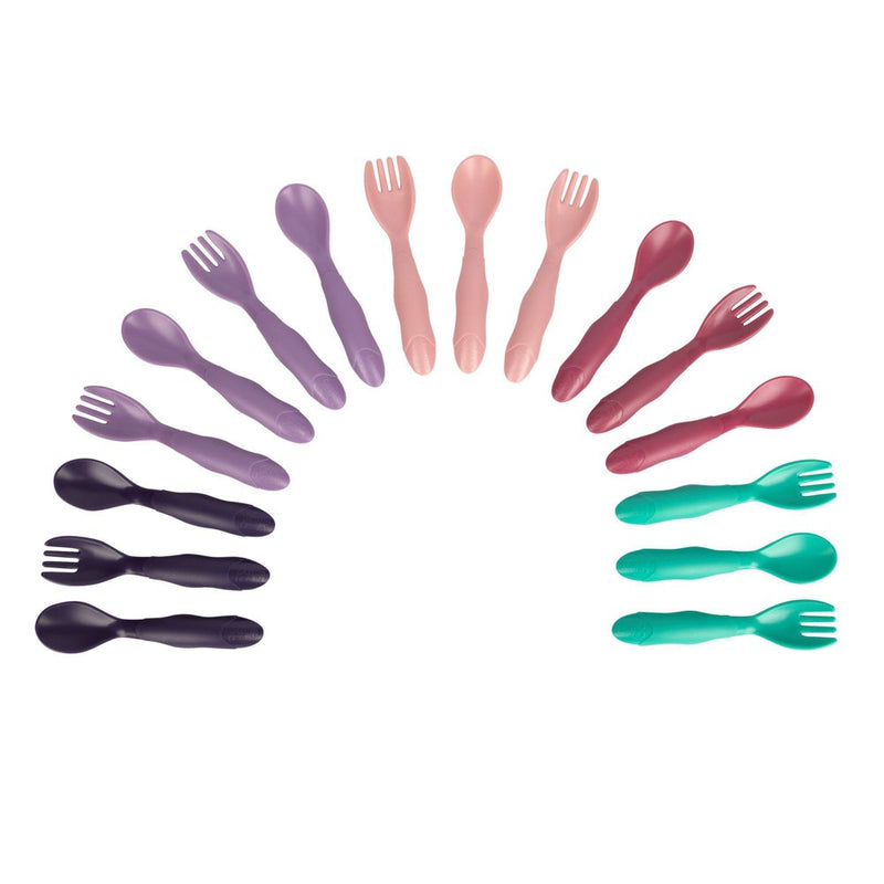 The First Years GreenGrown Reusable Flatware - Toddler Forks & Spoons - Pink - 16pk