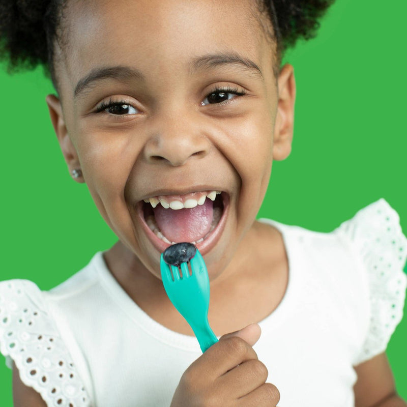 The First Years GreenGrown Reusable Flatware - Toddler Forks & Spoons - Blue/Aqua/Yellow/Green - 16pk