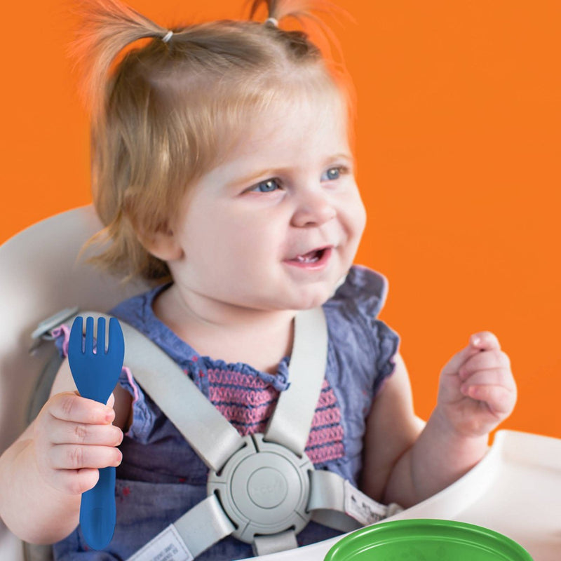 The First Years GreenGrown Reusable Flatware - Toddler Forks & Spoons - Blue/Aqua/Yellow/Green - 16pk