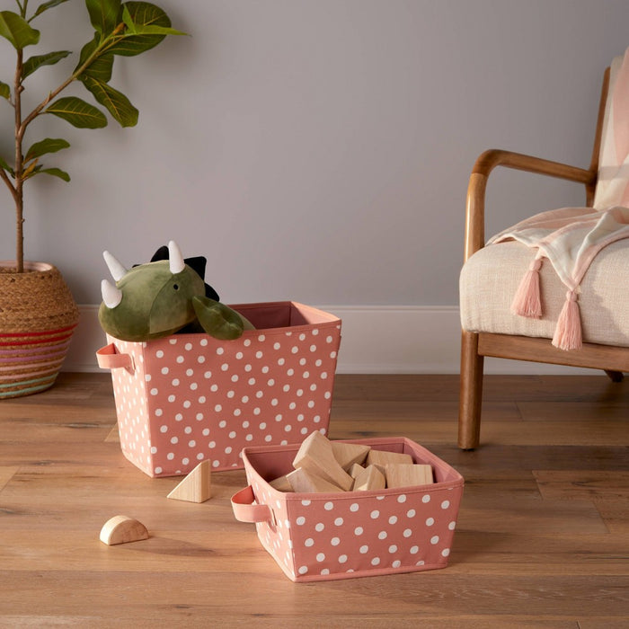Large Canvas Dot Bin Rose Pink - Pillowfort™