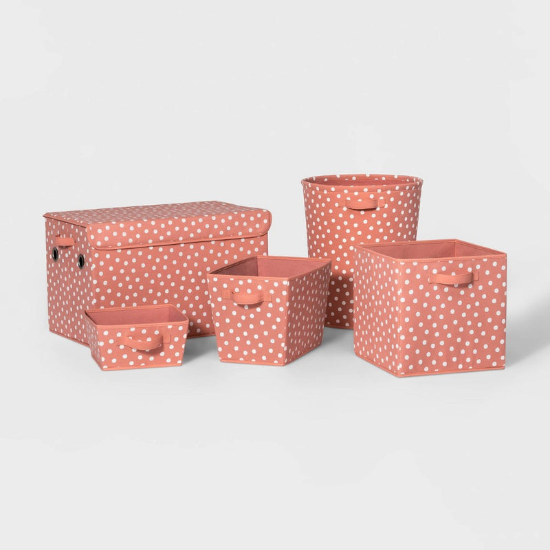 Large Canvas Dot Bin Rose Pink - Pillowfort™