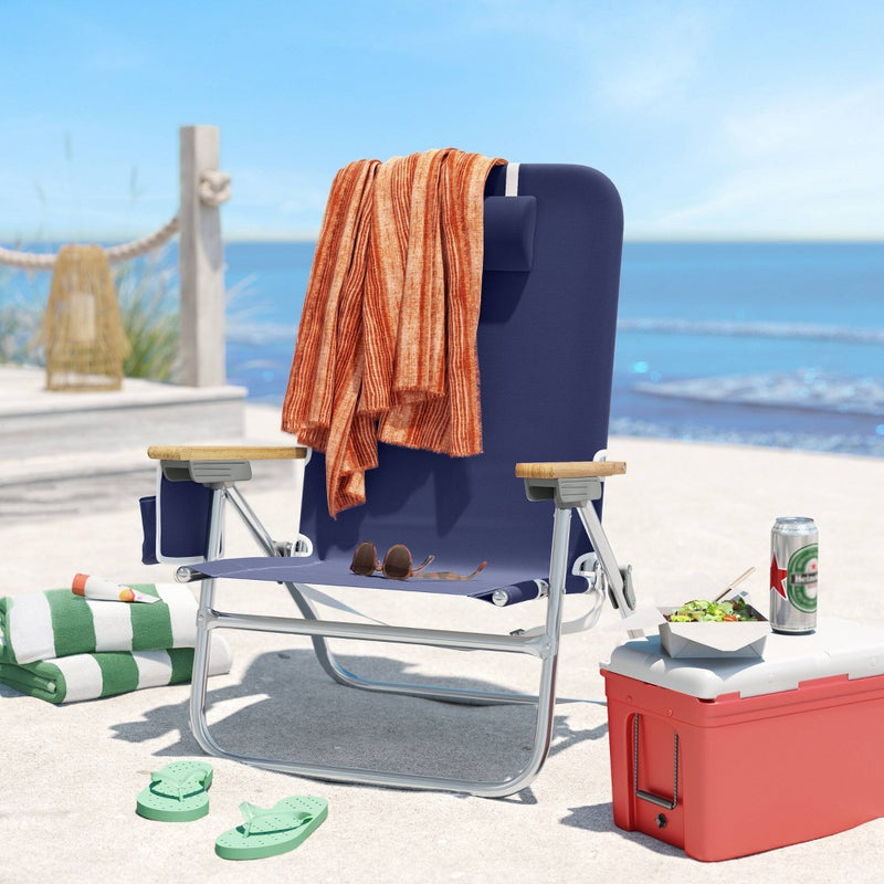 Aluminum High Sitting Chair with Pillow - Navy - Threshold™ (LOCAL PICKUP ONLY)