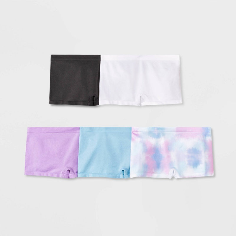 Girls' 5pk Seamless Boyshort Underwear - art class™ Blue L