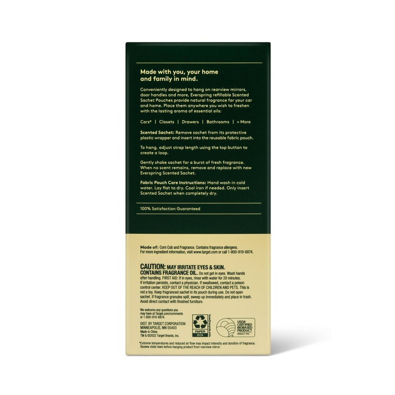 Car Sachet Pouch - Lemon & Mint - 1oz - Everspring™