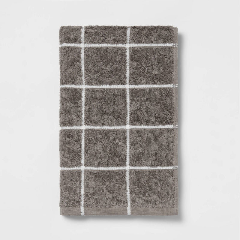 Everyday Grid Hand Towel Dark Gray - Room Essentials™