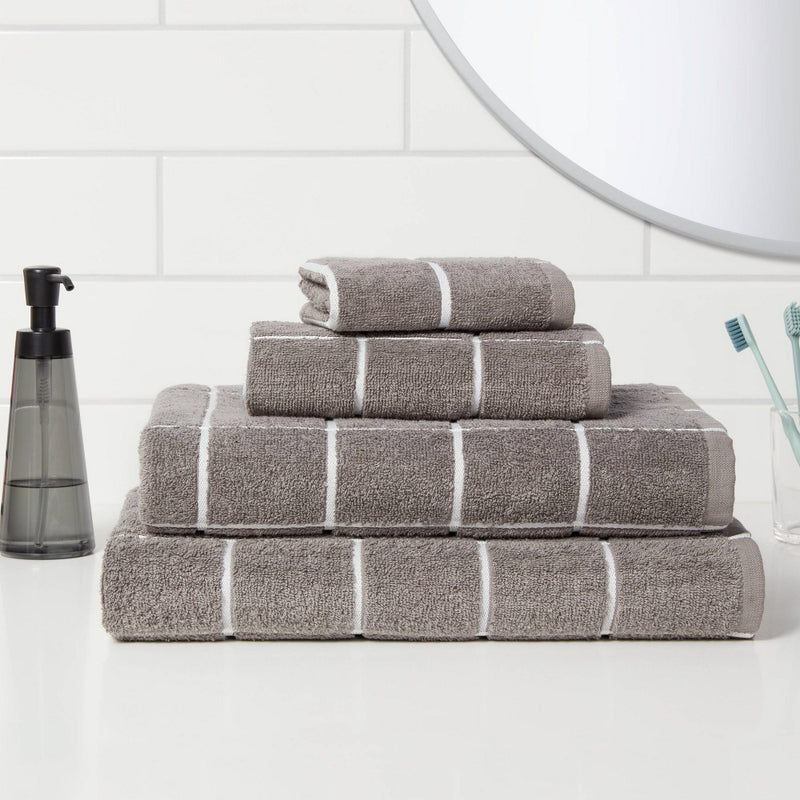 Everyday Grid Hand Towel Dark Gray - Room Essentials™