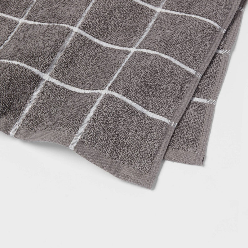 Everyday Grid Hand Towel Dark Gray - Room Essentials™