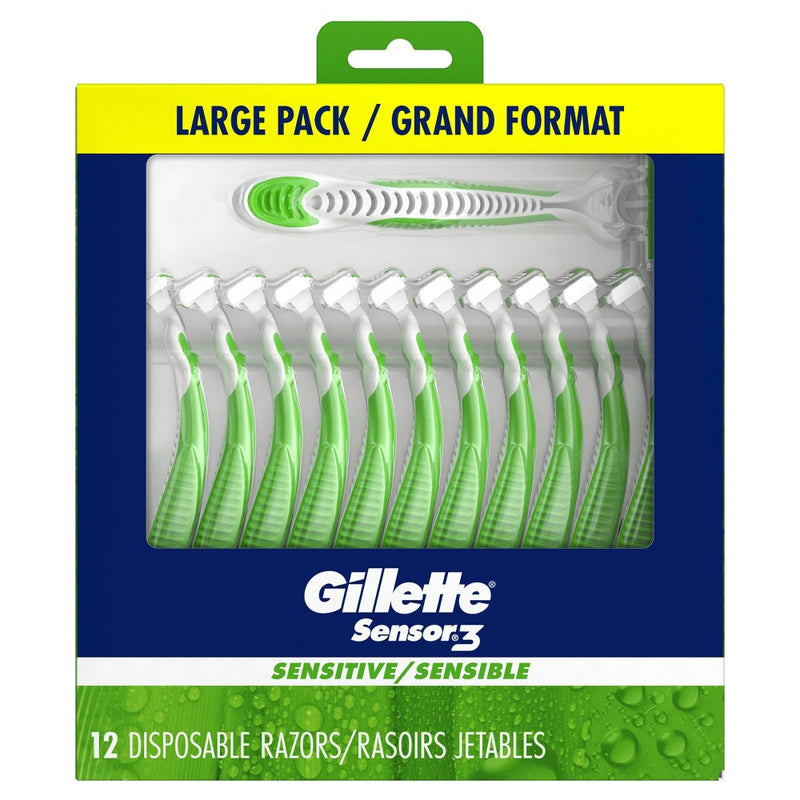 Gillette Sensor3 Sensitive Disposable Razors - 12ct