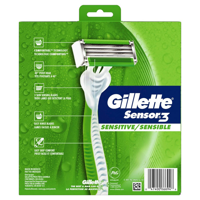 Gillette Sensor3 Sensitive Disposable Razors - 12ct