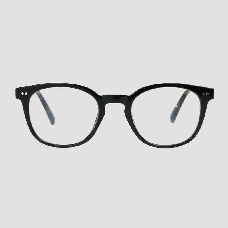 Women's Shiny Plastic Round Blue Light Filtering Glasses - Universal Thread™ Black Wash