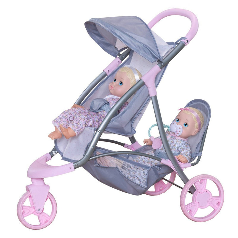 Perfectly Cute Double Stroller for Baby Dolls