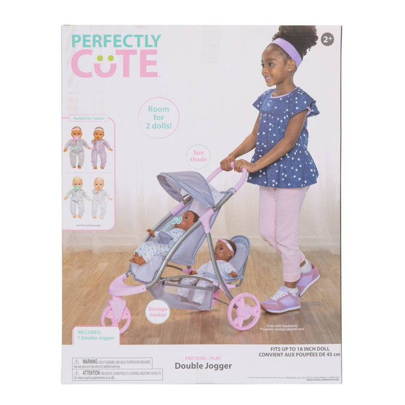 Perfectly Cute Double Stroller for Baby Dolls