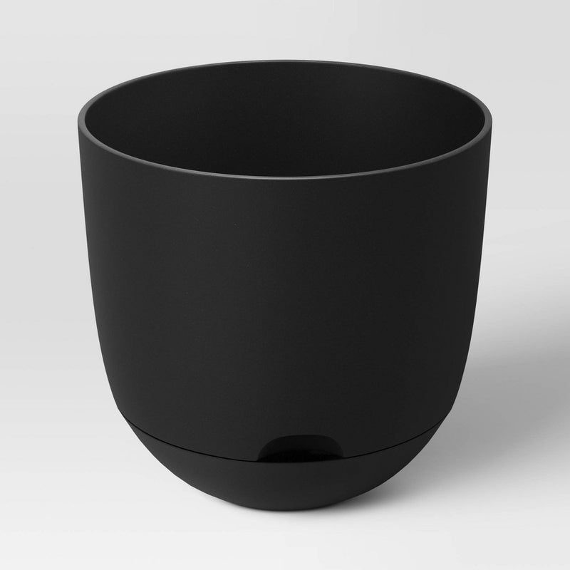 8" Wide Indoor/Outdoor Self-Watering Planter Black - Room Essentials™
