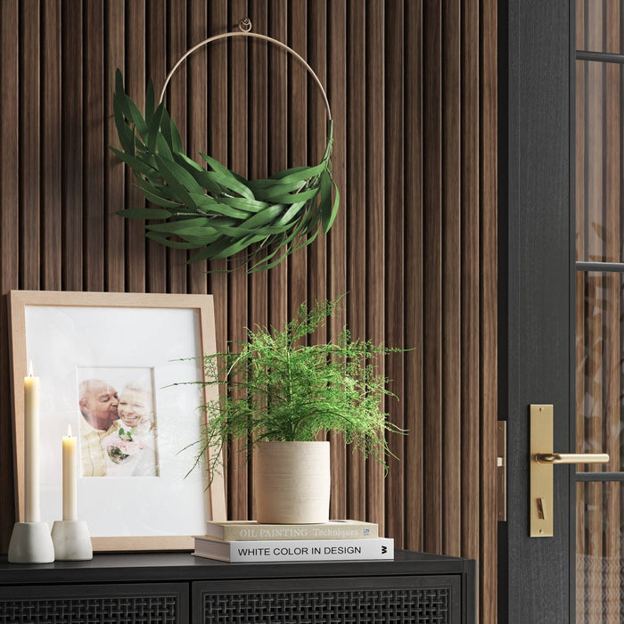 Faux Greenery Bamboo Wreath Ring Wall Sculpture Green - Threshold™