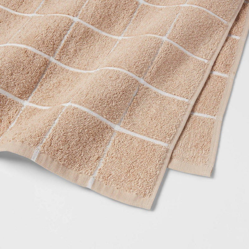 Everyday Grid Bath Towel Tan - Room Essentials™