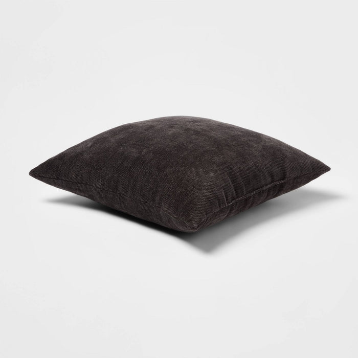 2pk Chenille Square Throw Pillows Black - Threshold™