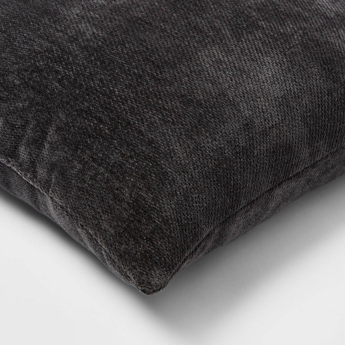 2pk Chenille Square Throw Pillows Black - Threshold™
